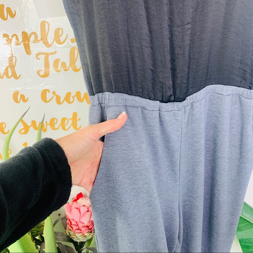 RACHEL ROY Gray Black Tank Top Jogger Jumpsuit Medium - Picture 5 of 11